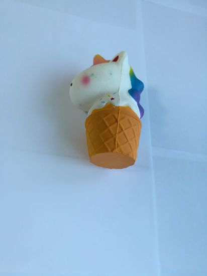 Hot Selling Unicorn Horse Head Ice Cream PU Squishy Toy