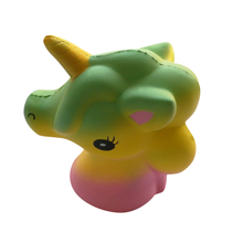 Wholesale 15cm Big Dream Color Unicorn Horse Head PU Squishy Slow Rising Toys