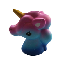 Hot Selling 15cm Jumbo Galaxy Unicorn Horse Head PU Squishy Slow Rising Toys