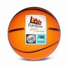 PU Foam Squishy Stress Ball Basketball (FIBA) Shape Toy